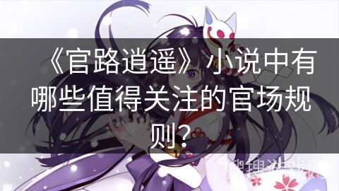 《官路逍遥》小说中有哪些值得关注的官场规则？