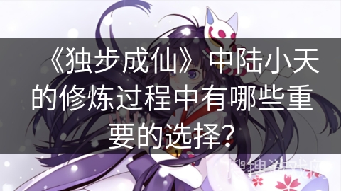 《独步成仙》中陆小天的修炼过程中有哪些重要的选择？