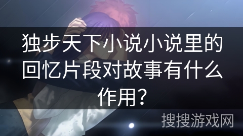 独步天下小说小说里的回忆片段对故事有什么作用？