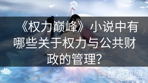 《权力巅峰》小说中有哪些关于权力与公共财政的管理? 《权力巅峰》小说中有哪些关于权力与公共财政的管理?