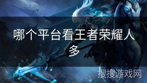 哪个平台看王者荣耀人多
