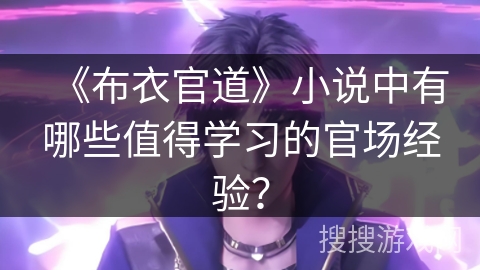 《布衣官道》小说中有哪些值得学习的官场经验？