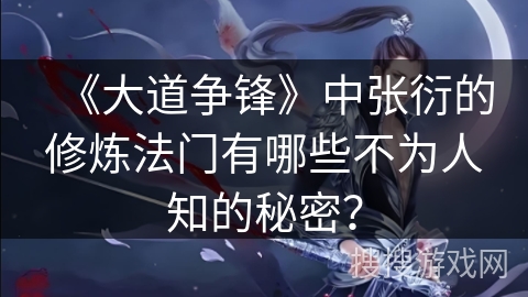 《大道争锋》中张衍的修炼法门有哪些不为人知的秘密？