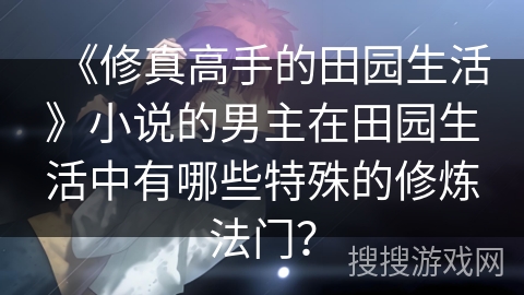 《修真高手的田园生活》小说的男主在田园生活中有哪些特殊的修炼法门？