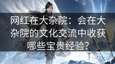 网红在大杂院：会在大杂院的文化交流中收获哪些宝贵经验？