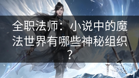 全职法师：小说中的魔法世界有哪些神秘组织？