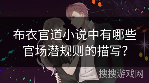 布衣官道小说中有哪些官场潜规则的描写？