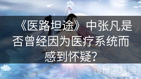 《医路坦途》中张凡是否曾经因为医疗系统而感到怀疑？