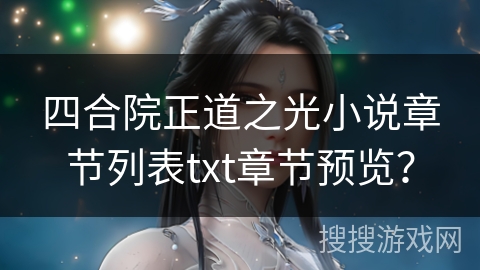 四合院正道之光小说章节列表txt章节预览？