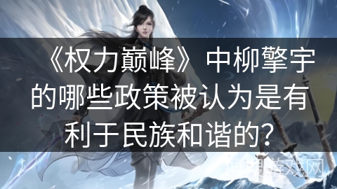 《权力巅峰》中柳擎宇的哪些政策被认为是有利于民族和谐的？