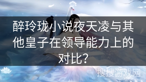 醉玲珑小说夜天凌与其他皇子在领导能力上的对比？