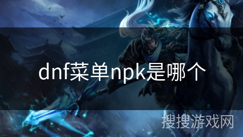dnf菜单npk是哪个