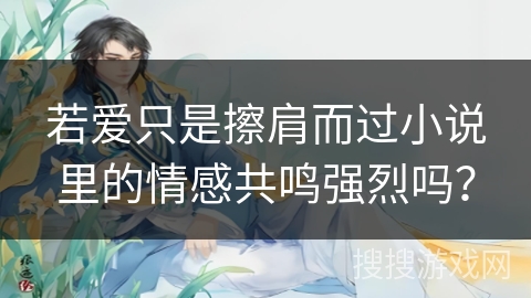 若爱只是擦肩而过小说里的情感共鸣强烈吗？