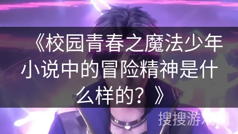 《校园青春之魔法少年小说中的冒险精神是什么样的？》