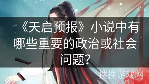 《天启预报》小说中有哪些重要的政治或社会问题？