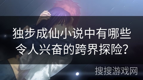 独步成仙小说中有哪些令人兴奋的跨界探险？