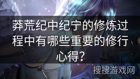 莽荒纪中纪宁的修炼过程中有哪些重要的修行心得？