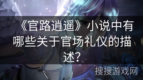 《官路逍遥》小说中有哪些关于官场礼仪的描述？