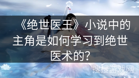 《绝世医王》小说中的主角是如何学习到绝世医术的？