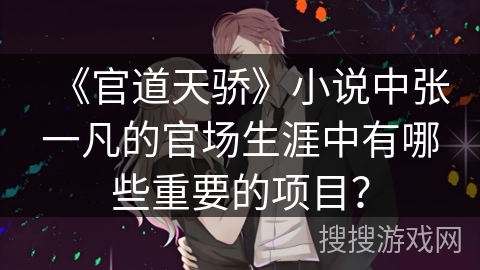 《官道天骄》小说中张一凡的官场生涯中有哪些重要的项目？