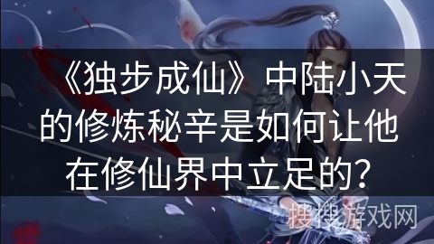 《独步成仙》中陆小天的修炼秘辛是如何让他在修仙界中立足的？