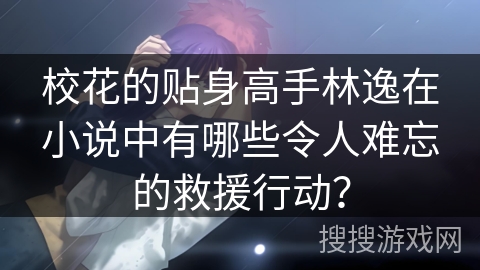 校花的贴身高手林逸在小说中有哪些令人难忘的救援行动？