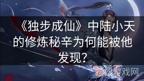 《独步成仙》中陆小天的修炼秘辛为何能被他发现？