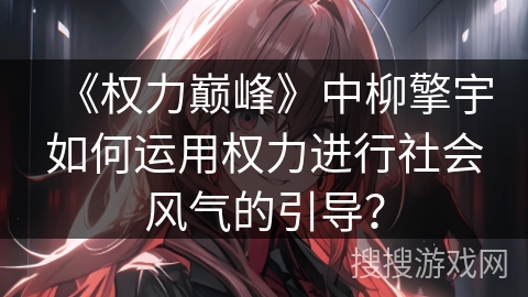 《权力巅峰》中柳擎宇如何运用权力进行社会风气的引导？