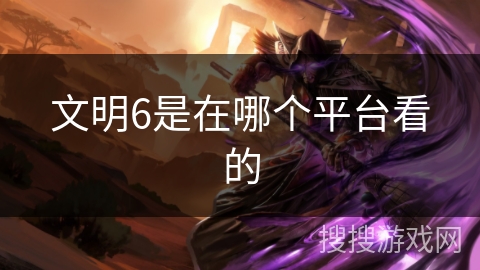 文明6是在哪个平台看的