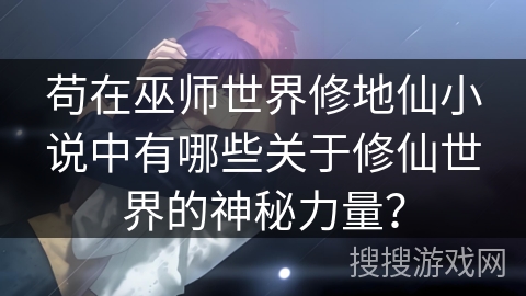 苟在巫师世界修地仙小说中有哪些关于修仙世界的神秘力量？