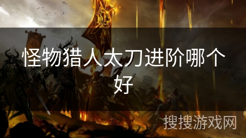 怪物猎人太刀进阶哪个好