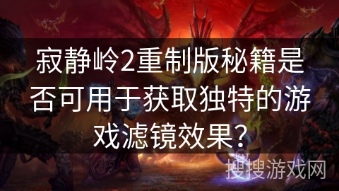 寂静岭2重制版秘籍是否可用于获取独特的游戏滤镜效果？