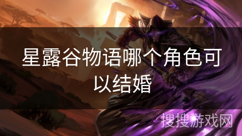 星露谷物语哪个角色可以结婚