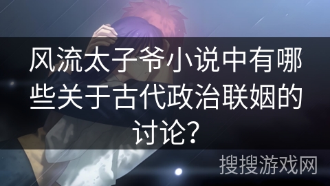 风流太子爷小说中有哪些关于古代政治联姻的讨论？