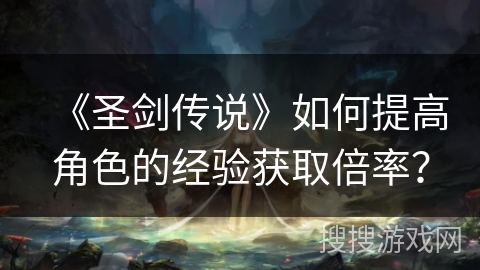 《圣剑传说》如何提高角色的经验获取倍率？