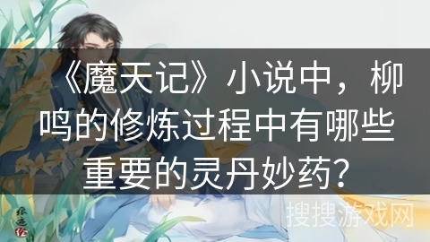 《魔天记》小说中，柳鸣的修炼过程中有哪些重要的灵丹妙药？