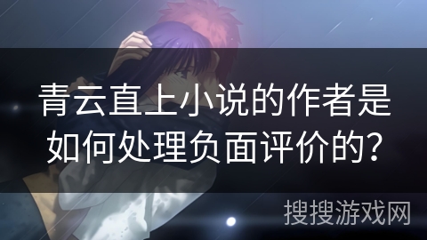 青云直上小说的作者是如何处理负面评价的？