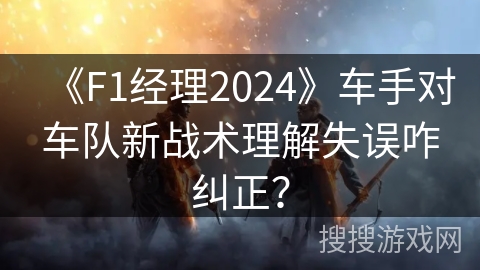 《F1经理2024》车手对车队新战术理解失误咋纠正？