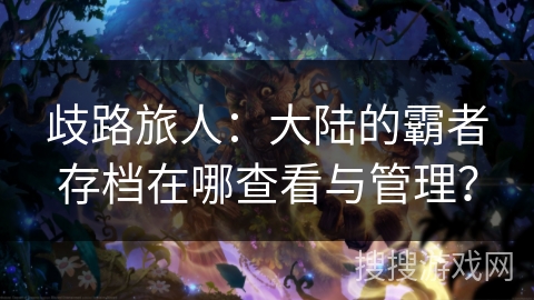 歧路旅人：大陆的霸者存档在哪查看与管理？