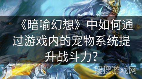 《暗喻幻想》中如何通过游戏内的宠物系统提升战斗力？