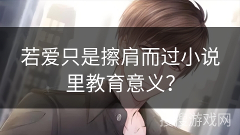 若爱只是擦肩而过小说里教育意义？