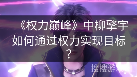 《权力巅峰》中柳擎宇如何通过权力实现目标？