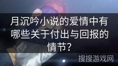 月沉吟小说的爱情中有哪些关于付出与回报的情节？