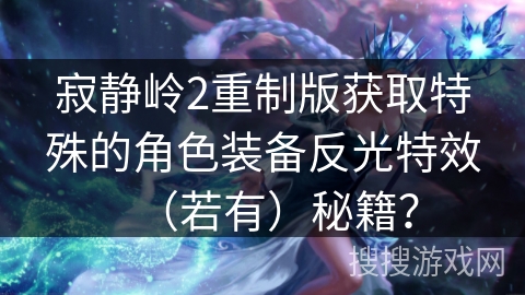 寂静岭2重制版获取特殊的角色装备反光特效（若有）秘籍？