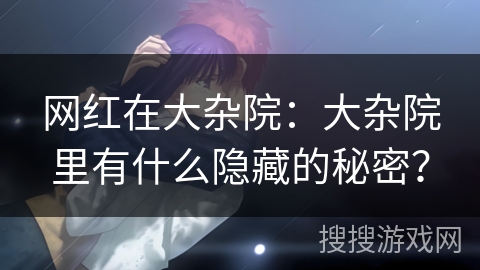 网红在大杂院：大杂院里有什么隐藏的秘密？