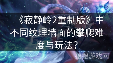 《寂静岭2重制版》中不同纹理墙面的攀爬难度与玩法？