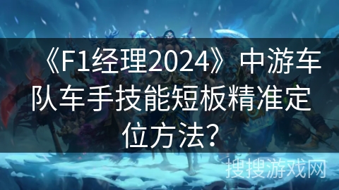 《F1经理2024》中游车队车手技能短板精准定位方法？