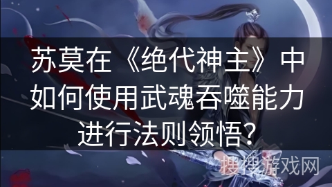 苏莫在《绝代神主》中如何使用武魂吞噬能力进行法则领悟？