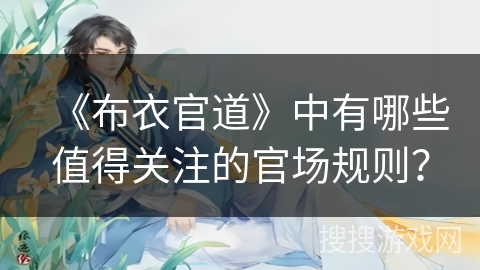 《布衣官道》中有哪些值得关注的官场规则？
