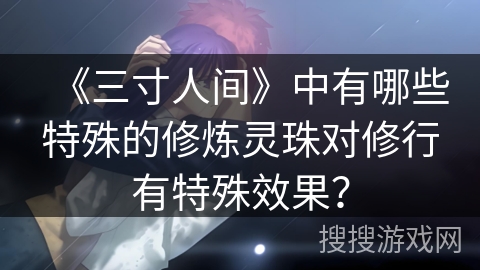《三寸人间》中有哪些特殊的修炼灵珠对修行有特殊效果？
